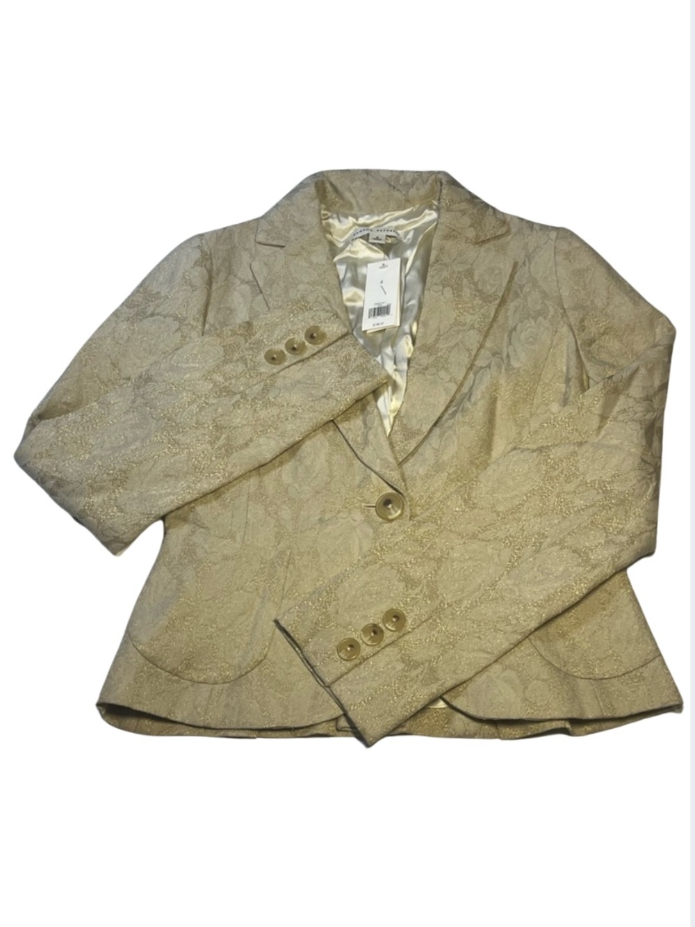 Vtg NWT Banana Republic 4 Metallic Brocade Blazer Jacket Holiday Wool Blend Y2K